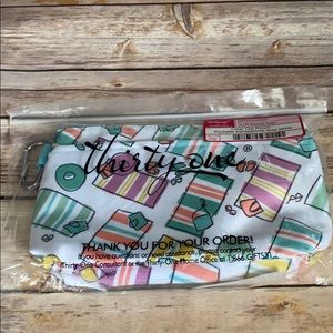 NIP Thirty-One Clear ClIp Pouch in Beachy Keen